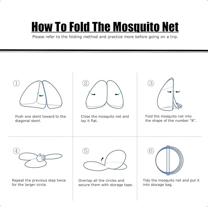 Mosquito Net for Bed, Pop Up Camping Mosquito Net Portable Travel Mosquito Net Tent, Folded Size 17 inch Double Entry Bed Canopy for King Queen Size Bed (Folded 17 Inch, 71"x79"x59")