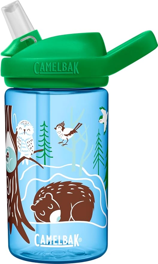 CamelBak Eddy+ 14 oz Kids Water Bottle with Tritan Renew – Straw Top, Leak-Proof When Closed, Hibernating for Winter