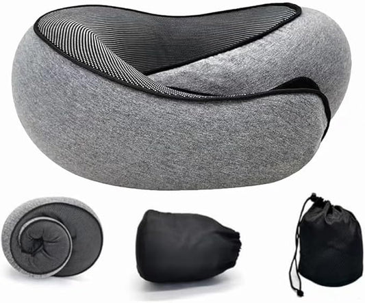 2024 New Neck Pillow,Travel Neck Pillow, Memory Foam Airplane Travel Pillow, 360 Degree Comfort and Breathability, Washable Modal Cover,Stowable U-Shaped Pillow,Suitable for Offices and Cars(Grey)
