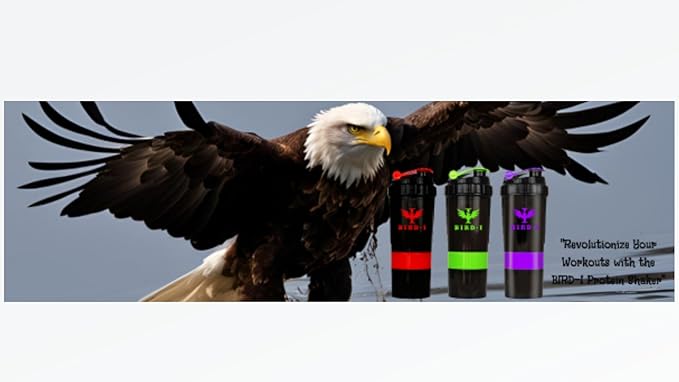 Gym Protein Shaker, 3-in-1, 500ml/16.9oz, BPA-Free, Metal Mixer. (PURPLE), JT4101