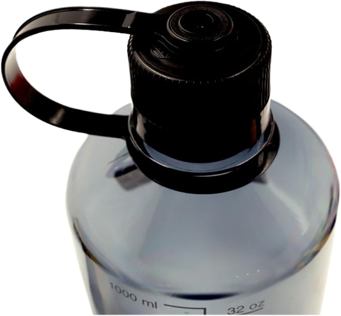 Nalgene Sustain Tritan BPA-Free Water Bottle Made with Material Derived from 50% Plastic Waste, 32 OZ, Narrow Mouth,Grey