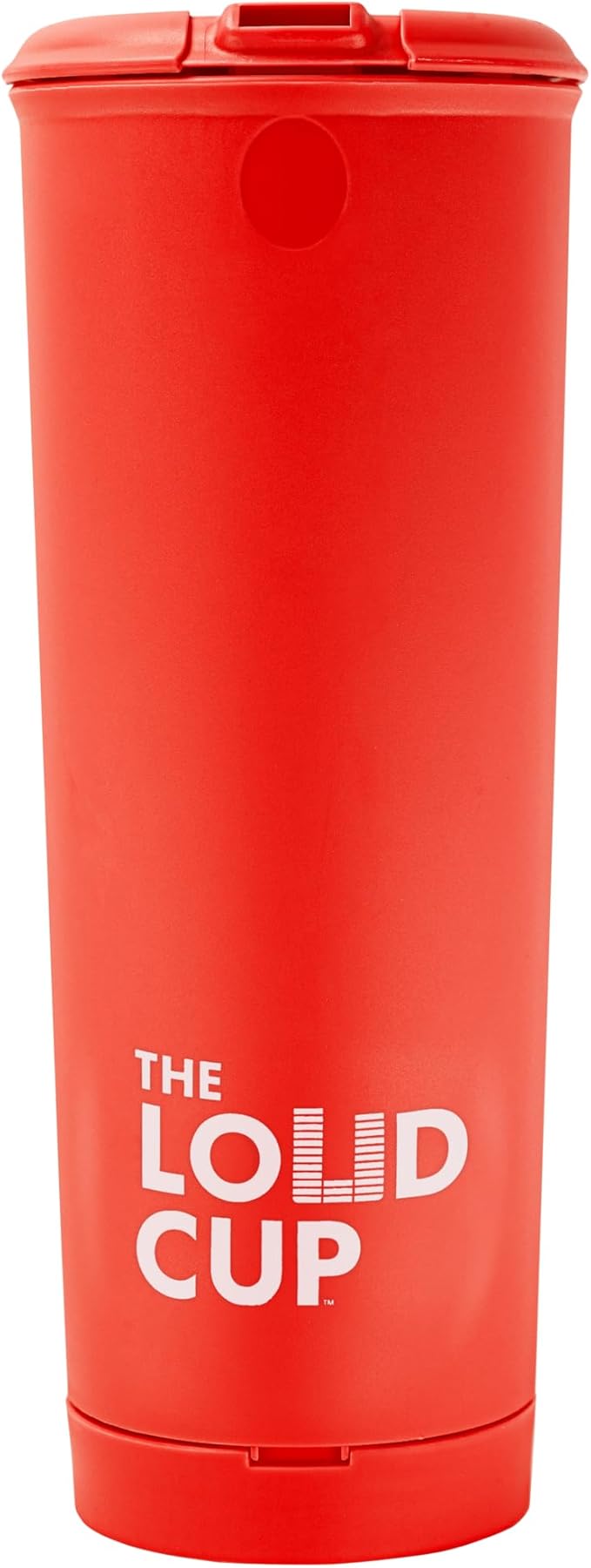 The LoudCup 20 oz Tumbler + Integrated Stadium Horn (Rooster Red) - Reusable Water Bottle for Sports Fans - Worlds Loudest Cup for Noisy Fans on Game Day & Tailgating