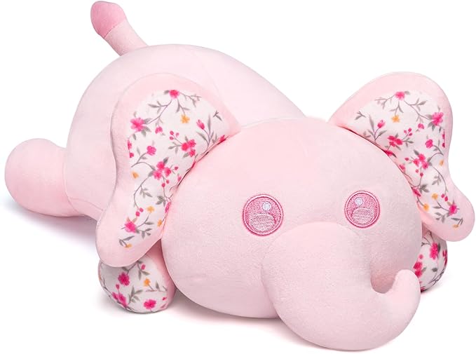 Cute Elephant Plush Pillow, Kawaii Plushies Pink Elephant Stuffed Animals, Squishy Plushies, Cuddle Plush Pillow for Boys & Girls