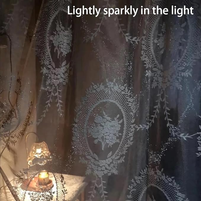 Elegant Lace Princess 4 Corner Post Mosquito Net Romantic for Girls Women Bed Curtain Canopy for Adult Wedding Bedroom Kids Rooms Decoration (Coffee, Full)