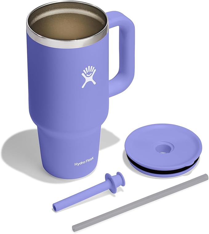 Hydro Flask Travel Tumbler Stainless Steel Vacuum Insulated Tumbler with Lid and Straw for Cold Water and Drinks for Sports, School, Work, Car, Travel, Weekends