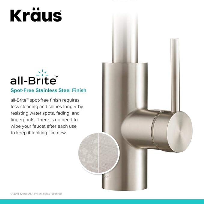 Kraus Oletto Spot Free Stainless Steel Dual Function Kitchen Faucets with Pull Down Sprayer, KPF-2620SFS