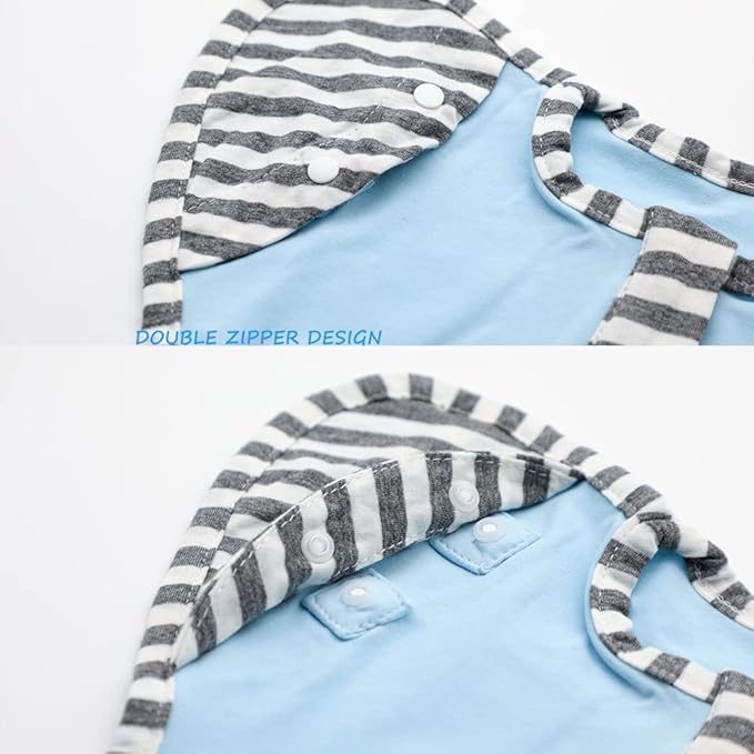 Baby Blanket Sack with Arms Free Design,Transition to Arms Free Wearable for Newborn Girl and Boy,Medium 3-6Months, Blue