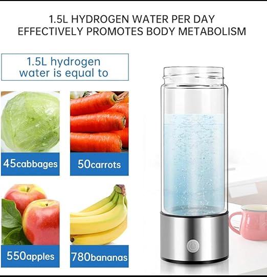Hydrogen Water Bottles 2024, Portable Hydeogen Water Bottle Generator, Ion Water Bottle Improve Water Quality in 3 Minute, Water Ionizer Machine Suitable for Travel, Office and Helalth Cup for Home