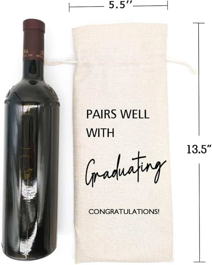 Graduation Gift, Graduation Wine Gift Bags, Funny Graduation Gift, Gift for Her, Gift for Him, Party Supplies, Party Favors, Decoration - PAIRS WELL WITH GRADUATING CONGRATULATIONS