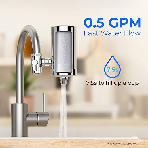 Waterdrop WD-FF-03A Faucet Replacement Filter, Carbon Block Filter Fits WD-FC-01, WD-FC-02, WD-FC-06, Reduces Chlorine, Heavy Metals and Bad Taste, Pack of 3