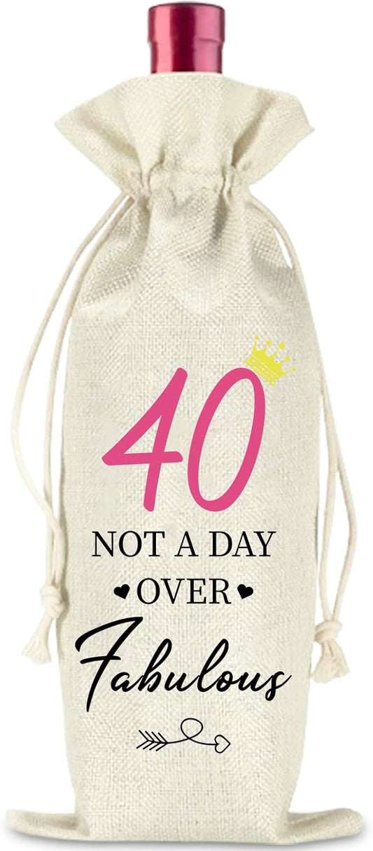 comfit 40th Birthday Gift for Women Men,40 Years Old Birthday Party Decorations,1984 Birthday Wine Bag