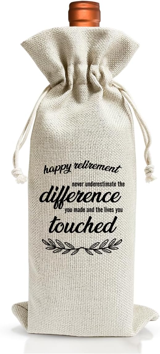 Retirement Wine Bag For Retirement Parties, Best Friend Colleagues Coworker Boss Retirees, Retired Gift Idea Wine Bag, Happy Retirement Party Decorations