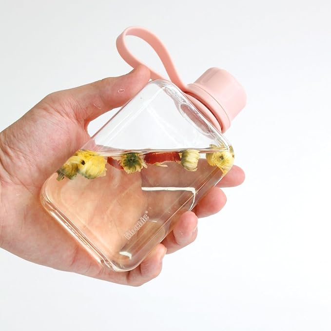 MoChic Flat Water Bottle Portable Slim Water Bottle Design BPA Free Wallet Water Bottle Can be Put into Small Pockets, Makeup Bags and Handbags, Suitable for Travel,Work and Outdoor Sports 17oz（white）