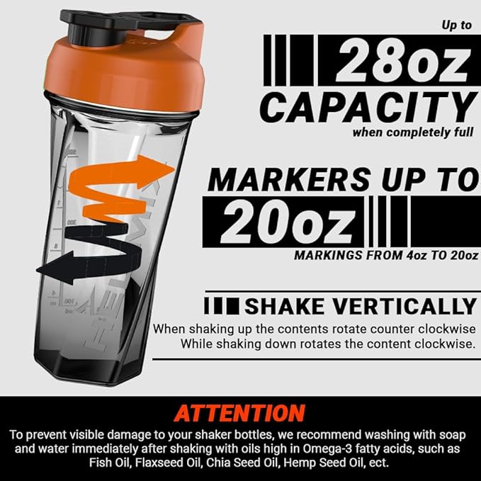HELIMIX 2.0 Vortex Blender Shaker Bottle Holds upto 28oz | No Blending Ball or Whisk | USA Made | Portable Pre Workout Whey Protein Drink Shaker Cup | Mixes Cocktails Smoothies Shakes | Top Rack Safe