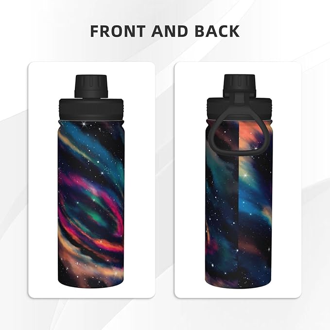 Cerburny Insulated Water Bottle Coloful Galaxy 18 oz Stainless Steel Bottles With Lid Wide Mouth Gym Sports Water Jug For Men Women Adult