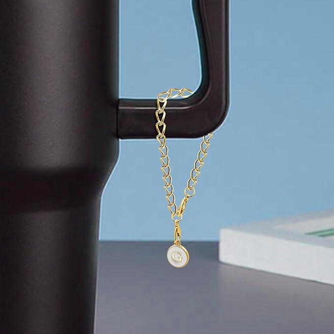 6PCS Letter Charm Accessories for Stanley Cup, Name ID Letter Handle Charm for Stanley Handle Identification Letter Pendant Handle Decoration for Stanley Tumbler Charms (Letter G)