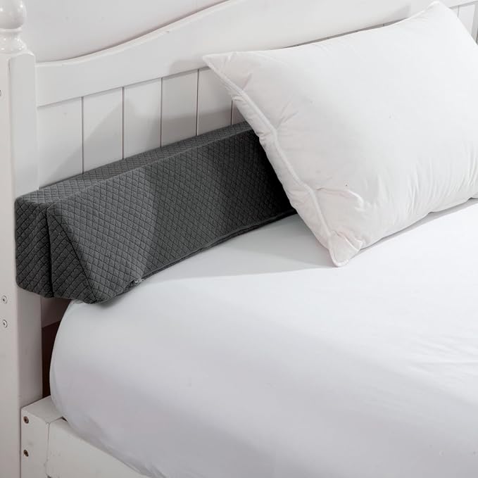 MABOZOO Pillow Wedge for Headboard Gap,Bed Gap Filler King Size,Foldable Bed Wedge Pillow for Headboard,Grey Bed Wedge Gap Filler,Foam Mattress Gap Filler,76"x6"x6"