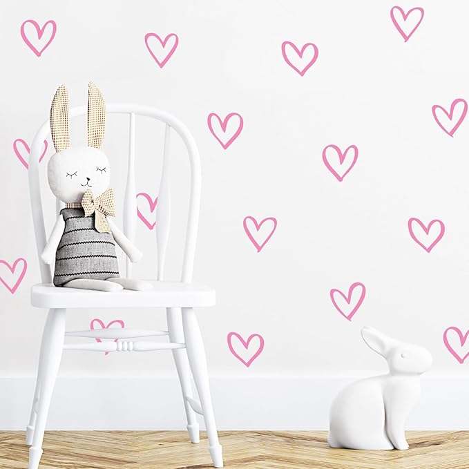 Heart Wall Decals Kids Room Wall Art Removable Stickers Girl Nursery Decor