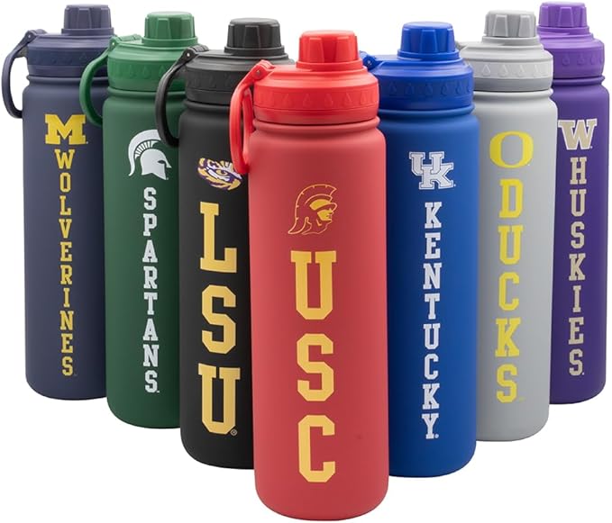 USC Logo Water Bottle - Red Double Walled Stainless Steel 24 oz Keeps Drinks Cold or Hot