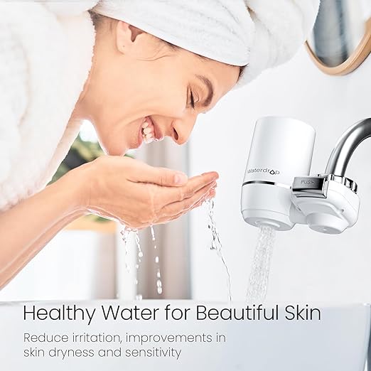 Waterdrop Ultra Filtration System for Skin Care, Faucet Water Filter, NSF Certified, 320 Gallons, Tap Water Filter, Reduces Chlorine, 𝐅𝐢𝐭𝐬 𝐒𝐭𝐚𝐧𝐝𝐚𝐫𝐝 𝐅𝐚𝐮𝐜𝐞𝐭, White(1 Filter)