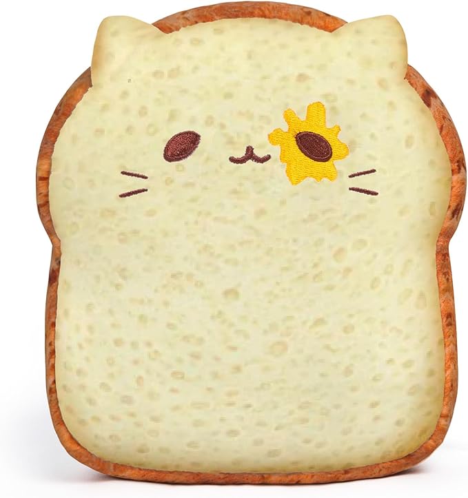 Toast Bread Plush Pillow Cute Sliced Bread Stuffed Toy Pillows, Funny Food Bread Plushie Toy, Soft & Adorable Fun Decoration Toy, Wonderful Toy Gift for Kids & Adults