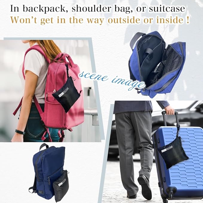 Riverland Travel Pillow Neck Pillow Strong Support Easy to Carry Compact Designed in Japan Useful in Office naps Airplane car Train for Sleeping (Navy)