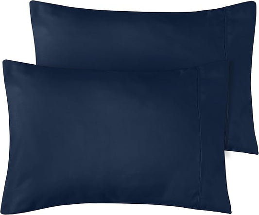 Utopia Bedding Toddler Pillow Cases - 2 Pack - Envelope Closure - Soft Brushed Microfiber Fabric - Shrinkage and Fade Resistant Pillow Covers 13 X 18 Inches (Toddler, Navy)
