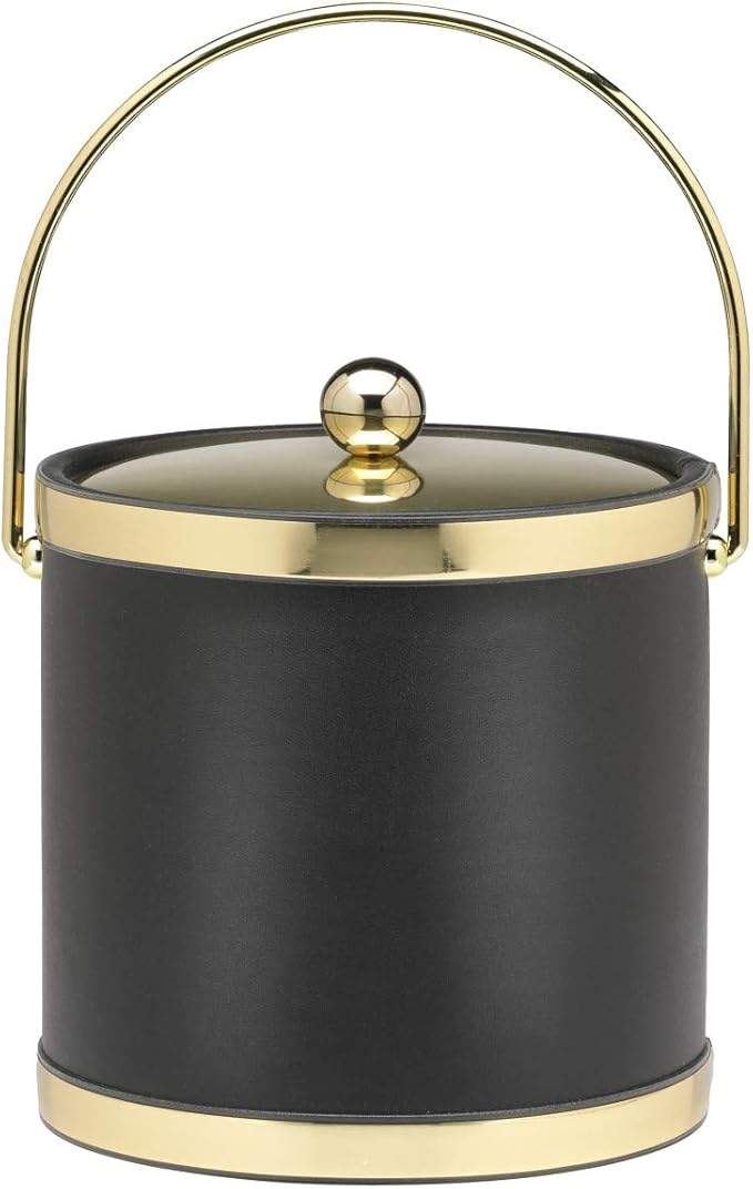 Kraftware Black with Polished Brass 3 Qt