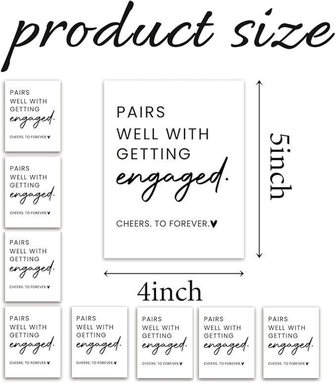 24Pcs Engagement Wine Labels, Engagement Gifts for Couples Her, Engagement Party Decorations Gifts for Engaged Couple Wine Bottle Stickers, Pairs Well with Getting Engaged Wine Bottle Labels