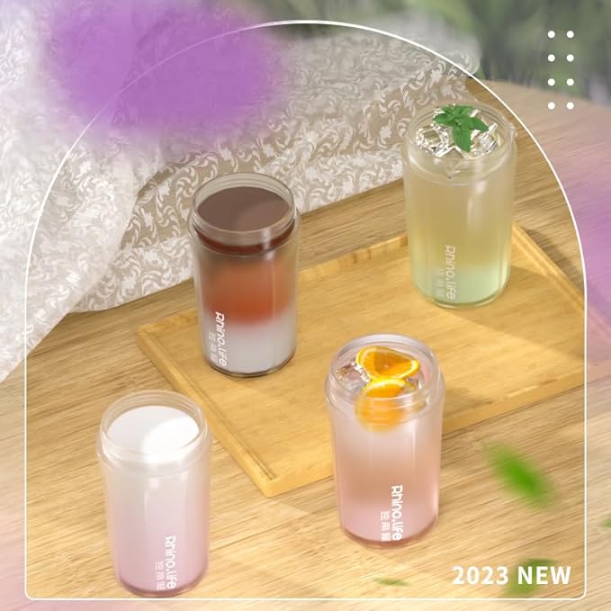 RhinoLife Premium Quality Motivational Blue Small Tiny Water Bottle with Straw Lid, BPA Free Tritan Plastic 18OZ (Moonlight Blue)