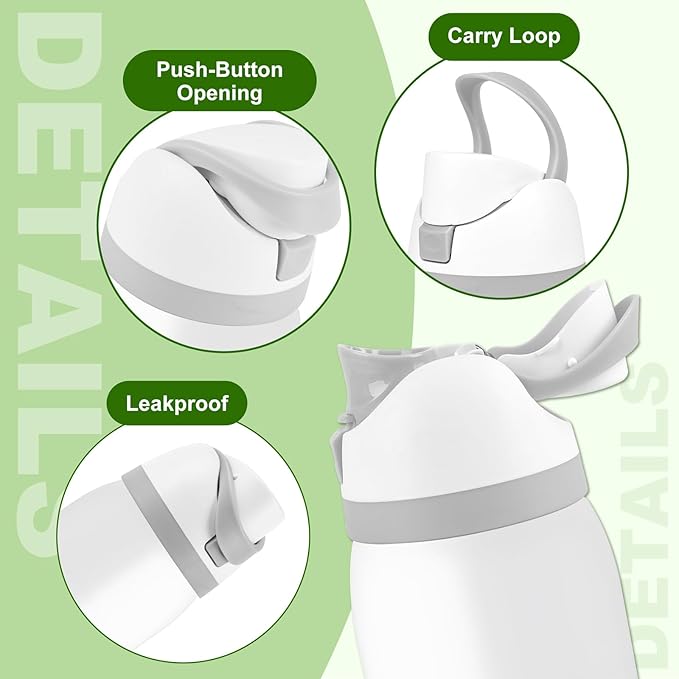 Replacement Cap for Owala Freesip Bottle, Replacement Accessories for Owala Free Sip, One Button Water Bottle Top Lid Compatible with Owala Cup 16oz 24oz 32oz 40oz, BPA-Free, No Water Leakage, White