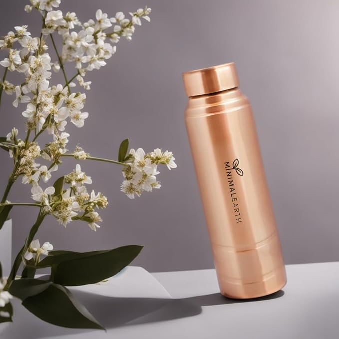 Classic Copper Water Bottle for Drinking, Leak-Proof Design, Made With Solid Copper Material, Elegant & Durable, Ideal for Gym, Office, Travel - 950 ML (32 oz)