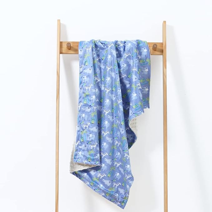 CREVENT Silky Soft Baby Blanket for Boys Soft Plush Receiving Gift for Newborns Toddlers Bedding - Zoo 30x40 Inches