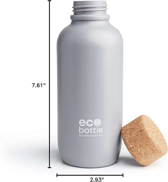 Smartshake EcoBottle 650 BPA Free Water Bottle – 22 oz Reusable Sports Eco Water Bottle Lightweight Leakproof Small Gym Flask Dishwasher Safe, Grey