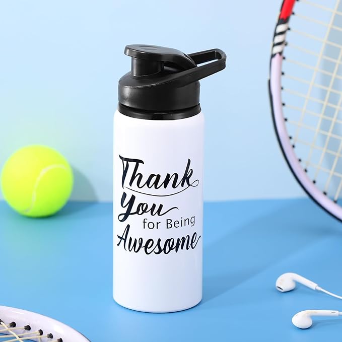 meekoo 12 Pcs Thank You for Being Awesome Aluminum Water Bottles Bulk Lightweight Sports Water Bottles Inspirational Bike Water Bottle with Snap Lids for Travel Gym Camping Hiking