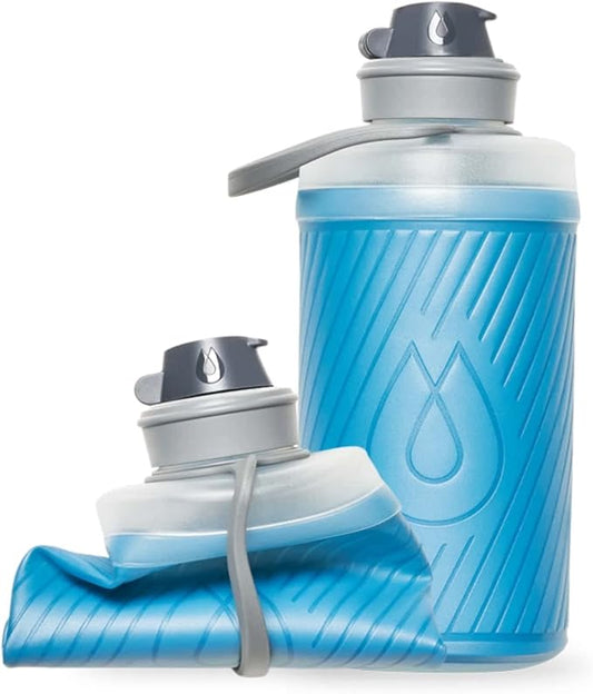 Hydrapak Flux - Collapsible Backpacking Water Bottle (750ml) - BPA Free, Ultra Light, Spill-Proof Twist Cap - Tahoe Blue