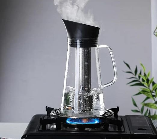 Alkaline Water Filter Pitcher with Infuser, Glass Pitcher with Lid 1.5L | 9.5 pH Alkaline Filters | Tea Pitcher | Borosilicate Glass | Infuser Pitcher (No Filter)