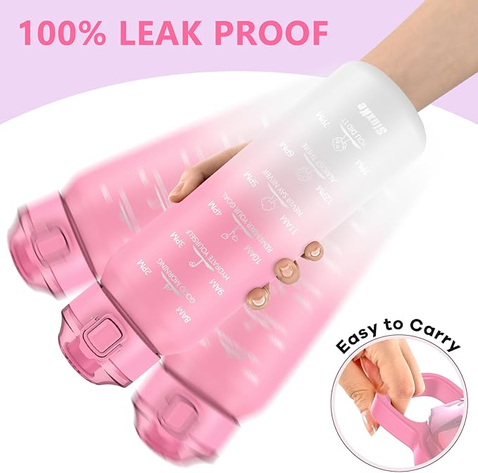 Sports Water Bottle 18/10 Stainless Steel 32oz with 2Lids, 1000ml Insulated Water Bottle Double Walled with Handle, Metal Canteen Keep Cold 48H Hot 24H for Men, Women & Kids