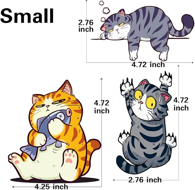 Cat Car Sticker Car Window Sticker 3D for Car Window Bumper Cute Car Decal for Car Window Door Bumper Car Accessories Decoration 3 Pack Personalized Unique