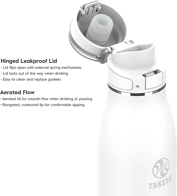 Takeya 25 oz Traveler Stainless Steel Insulated Travel Coffee Mug with Locking Leak Proof Lid, Premium Quality, BPA Free, Dodgeball Grey