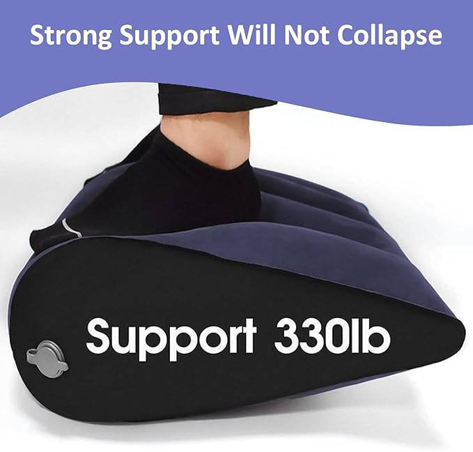 Prosixtoy Wedge Leg Elevation Pillow-Neck Pillows for Pain Relief Deep Sleep Bed Cushion Body Pillow-Knee Pillow Lumbar Support Pillow for Back Sleeper,Fast Inflating Deflation(Blue)