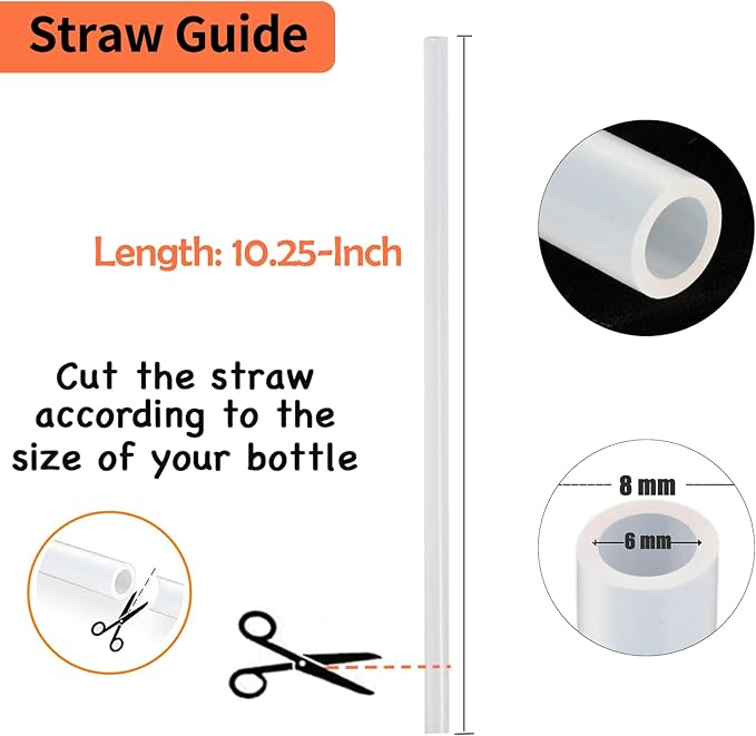 Straw for 32 40 64 128 oz Water Bottle, Wide Mouth Stainless Steel Water Bottle Straw and Straw Brush Replacement