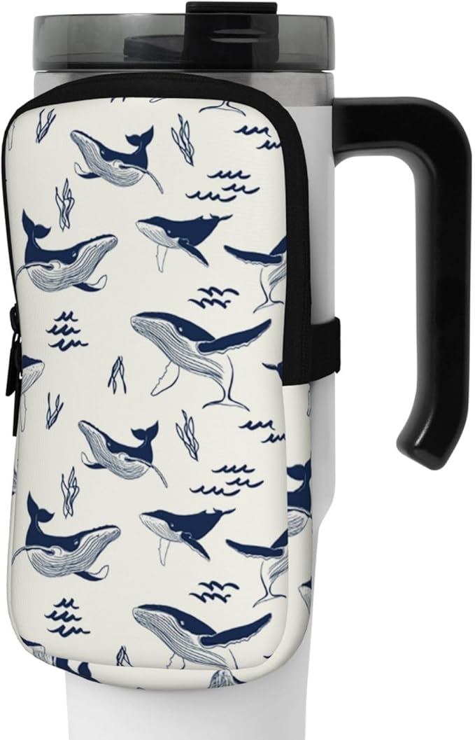 Galaxy Mandala Water Bottle Pouch for Stanley Cup 40oz 30oz,Personalized Gym Purse for Men Women, Tumbler Pouch with Versatile Pocket Water Bottle Bag for Cards, Keys, Phone