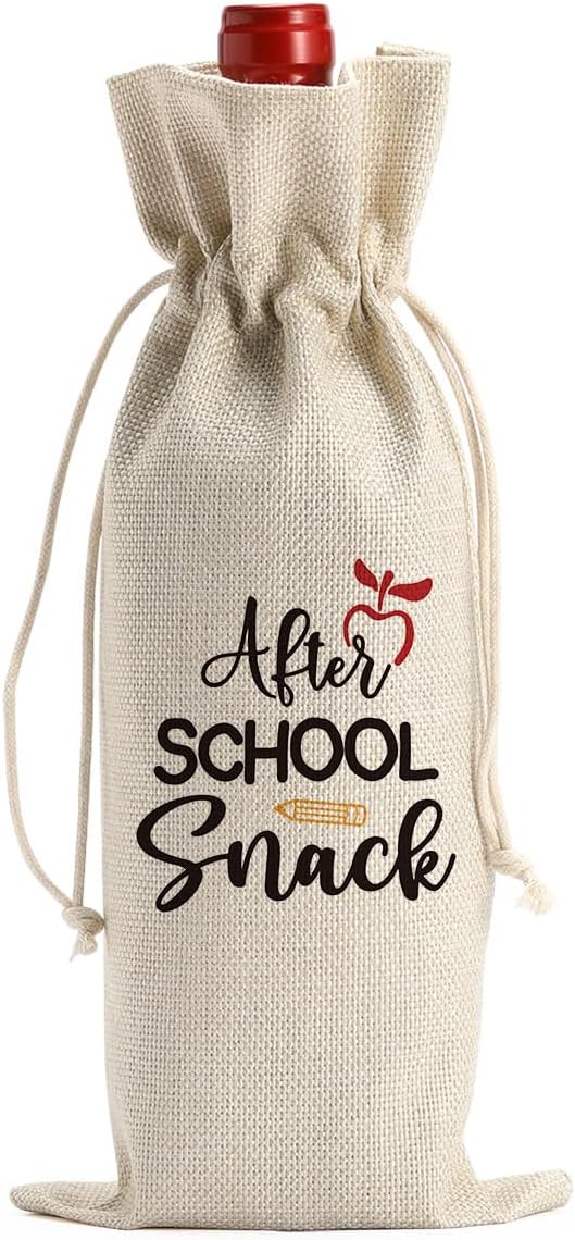 Teacher Appreciation Gifts Teacher Wine Bag Teacher Thank You Gifts End of Year Teacher Gifts Back to School Gifts After School Snack Wine Bag