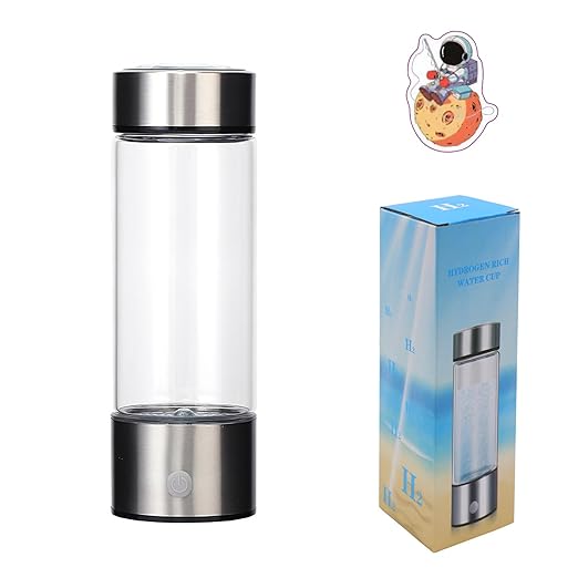 Hydrogen Water Bottle, Portable Hydrogen Rich Water Generator with 3Min Quick Electrolysis for Home, Office and Travel V32.611.04 AR-02-004 (Silver Cream)