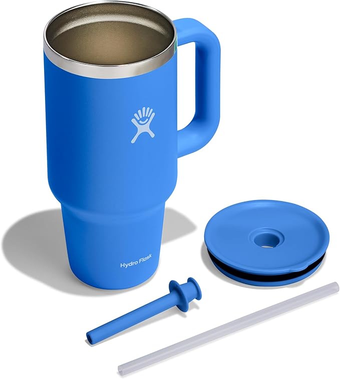 Hydro Flask Travel Tumbler Stainless Steel Vacuum Insulated Tumbler with Lid and Straw for Cold Water and Drinks for Sports, School, Work, Car, Travel, Weekends