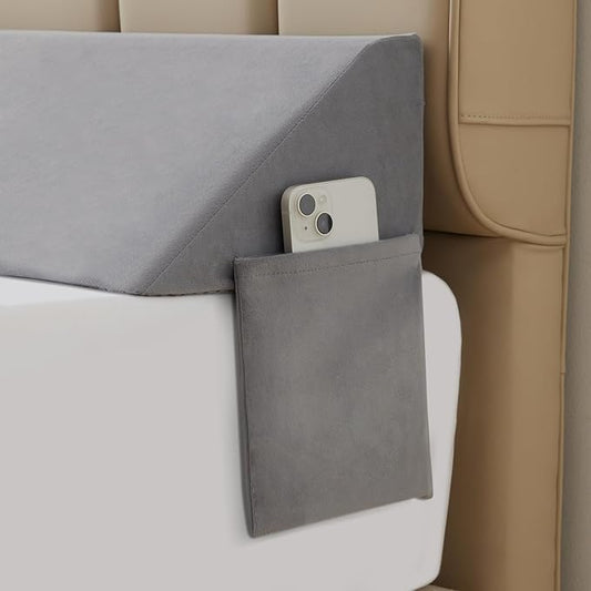 Queen Bed Wedge Pillow for Headboard, Bed Gap Filler, Mattress Gap Filler Queen, Fill The Gap (0-7") Between Headboard and Mattress (Velvet, 60"x10"x6")
