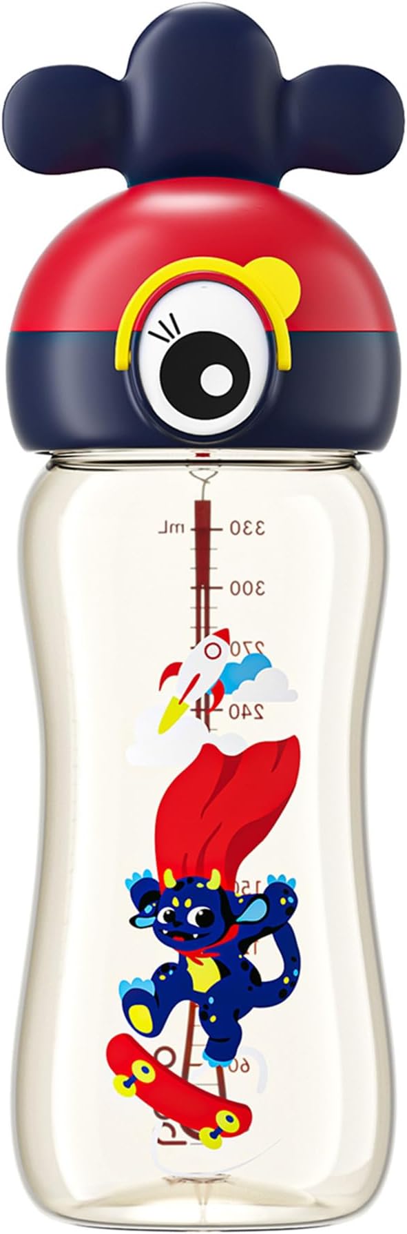 Kids Water Bottle for School or Travel, 11oz Reusable Kids School Water Bottle, Leak-Proof Portable Water Bottle for Girls & Boys, BPA-free (Red, 1 Pack)