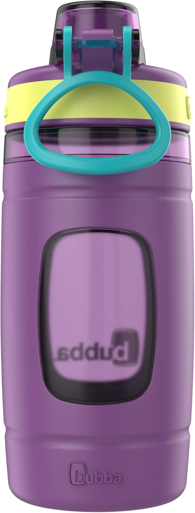 Bubba Kids Flo Silicone Sleeve and Wide Mouth, 16oz, 2-Pack Water Bottle, Medium, Scuba; Grape