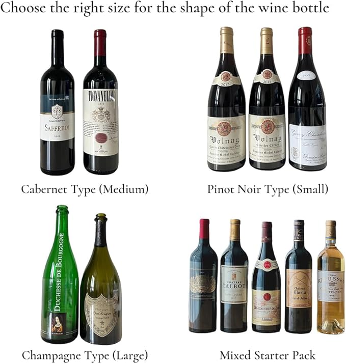 Pinot Noir size Wine Label Protector Saver Film - 50 Pieces, 0.3mm Thickness Transparent Wine Label Film for Wine Label Protection Double Sided Sticker Wine Wedding Celebration Present